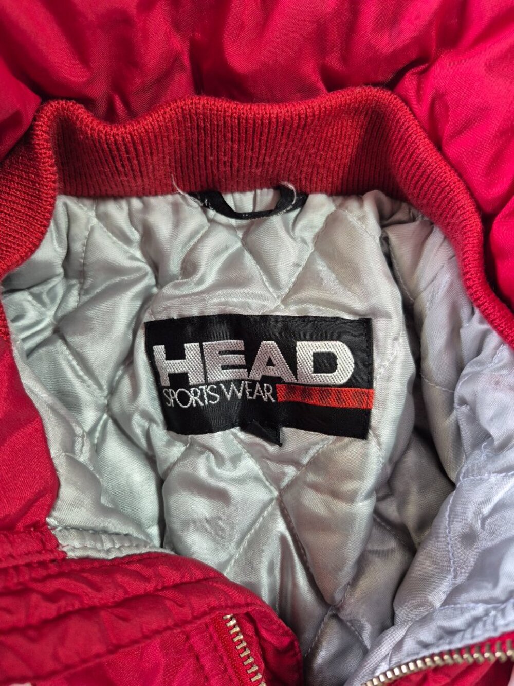 Vintage HEAD Sportswear Red White SKi Jacket Ladies 4 Made Hong Kong Retro Coat - Picture 3 of 11